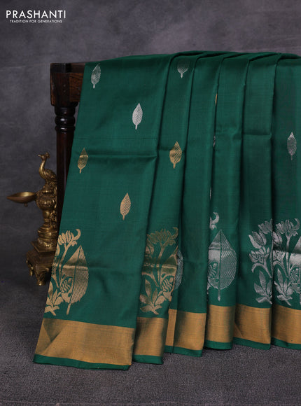 Green Pure Uppada Silk - Zari Butta