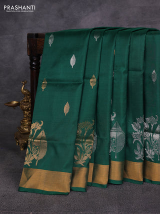 Green Pure Uppada Silk - Zari Butta