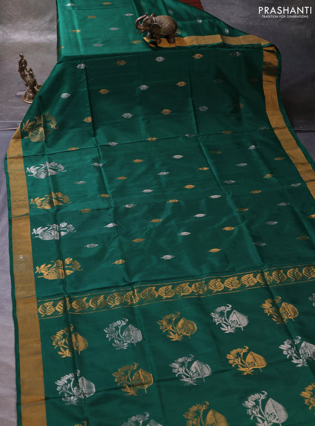 Green Pure Uppada Silk - Zari Butta