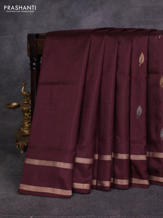 Coffee Brown &  Pure Uppada Silk - Zari Butta