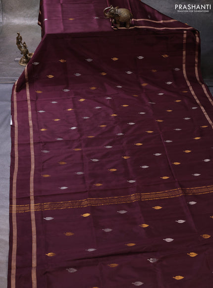 Coffee Brown &  Pure Uppada Silk - Zari Butta