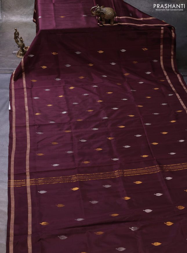 Coffee Brown &  Pure Uppada Silk - Zari Butta