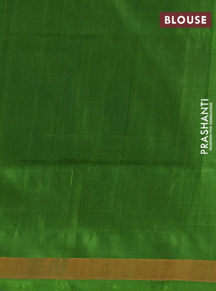 Violet & Green Pure Uppada Silk - Zari Butta