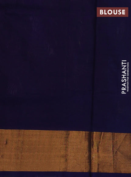 Cs Blue & Navy Blue Pure Uppada Silk - Jamdani Design