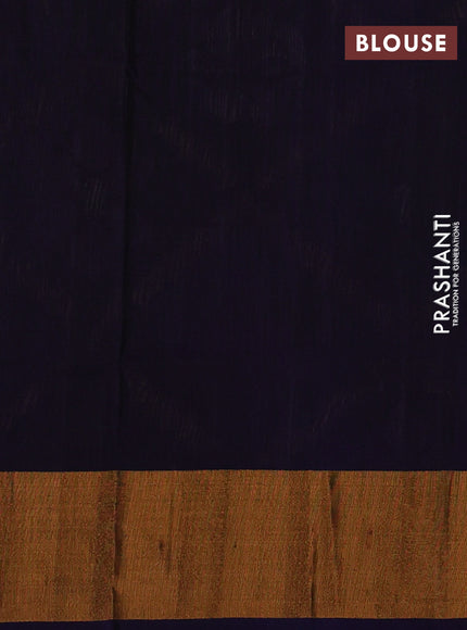 Navy Blue Pure Uppada Silk - Jamdani Design