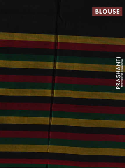 Black Pure Uppada Silk - Jamdani Design