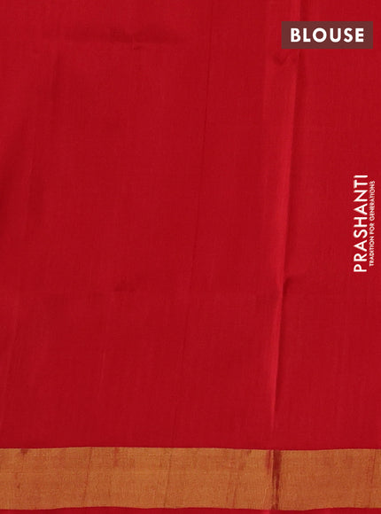 Orange &  Pure Uppada Silk - Zari Butta