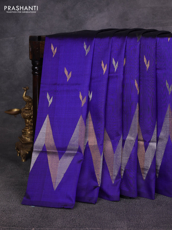 Blue &  Pure Uppada Silk - Zari Butta