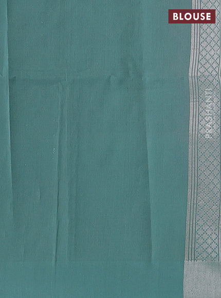 Light Pink & Teal Green Kora Jamdhani Saree