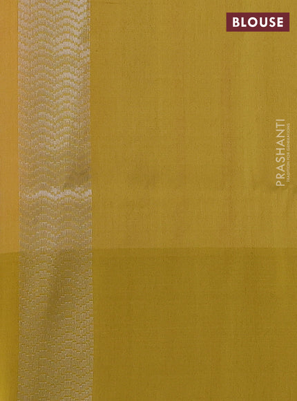 Peach Shade & Mustard Yellow Kora Jamdhani Saree