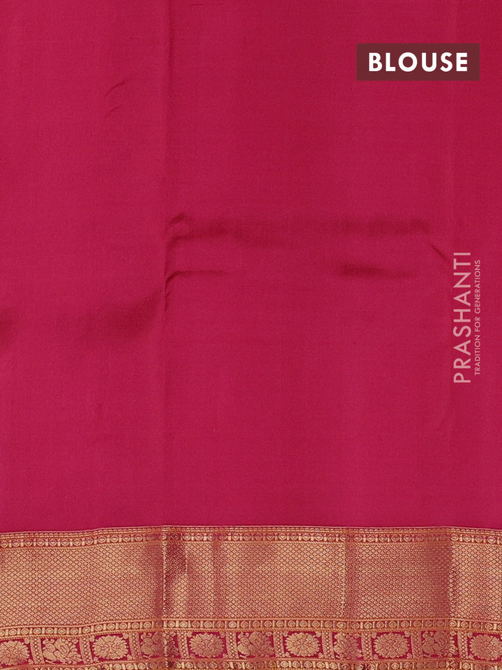 Pure kanchipuram silk saree pink and mustard yellow with zari woven buttas and zari woven border