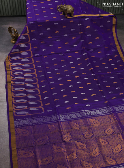 CS Blue Uppada Silk Saree - Buttas