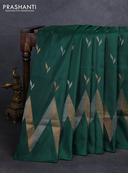 Bottle Green Uppada Silk Saree - Buttas