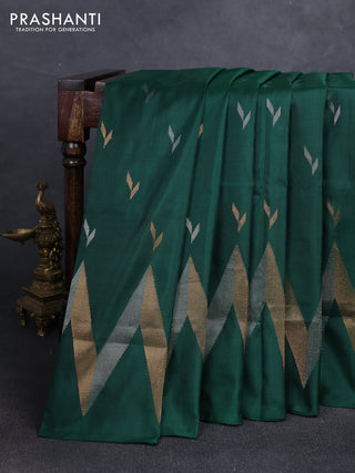 Bottle Green Uppada Silk Saree - Buttas