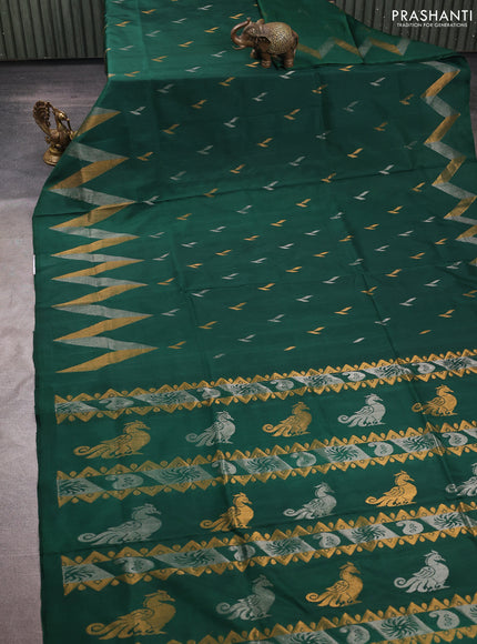 Bottle Green Uppada Silk Saree - Buttas