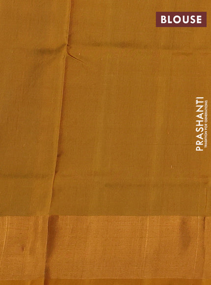 Teal Blue & Yellow Uppada Silk Saree - Buttas
