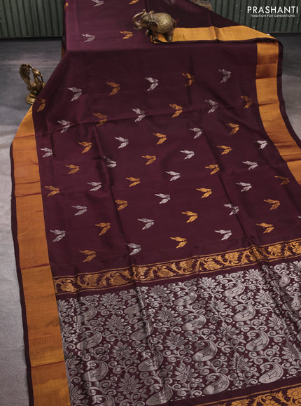 Coffee Brown Uppada Silk Saree - Buttas