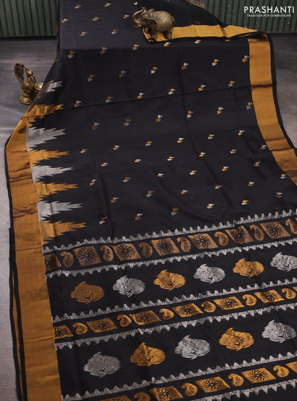 Black Uppada Silk Saree - Buttas