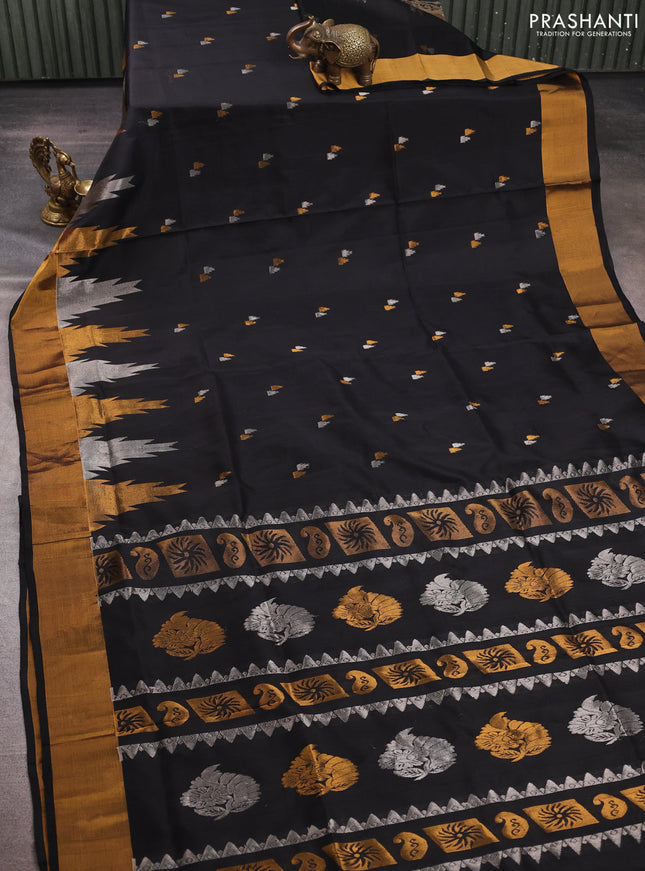 Black Uppada Silk Saree - Buttas