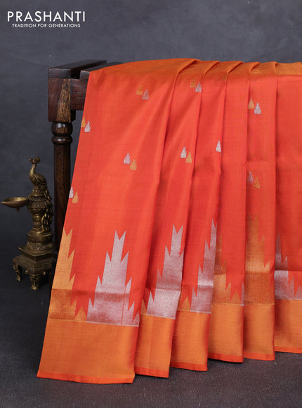 Orange Uppada Silk Saree - Buttas
