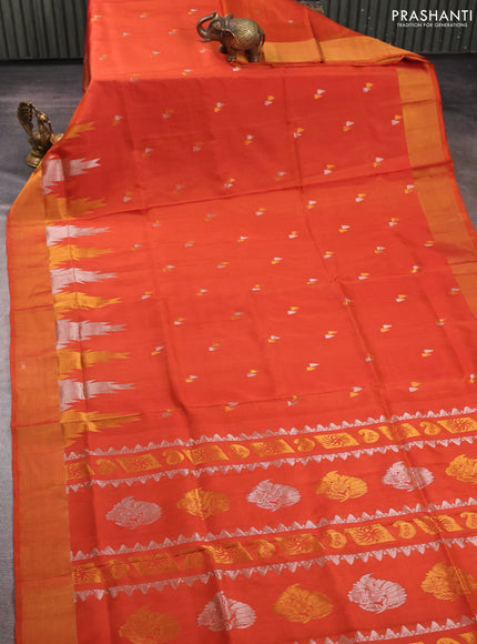 Orange Uppada Silk Saree - Buttas