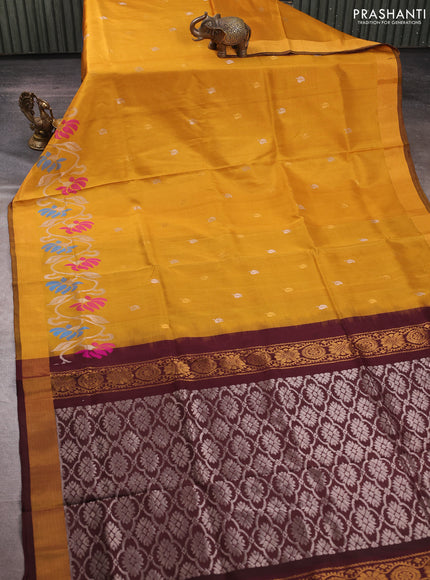 Mustard Yellow  Uppada Silk Saree - Buttas