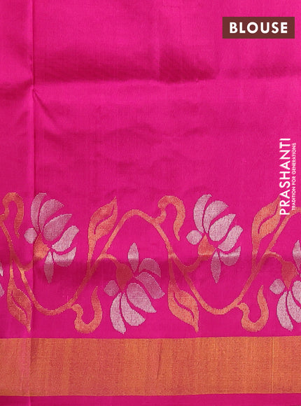 Green & Pink Uppada Silk Saree - Buttas