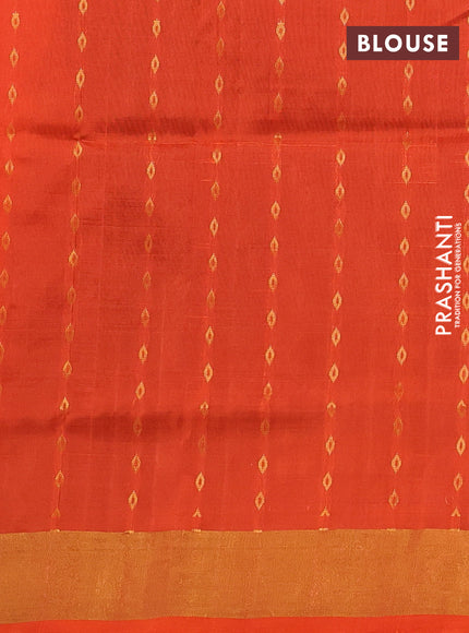 Coffee Brown & Orange Uppada Silk Saree - Buttas