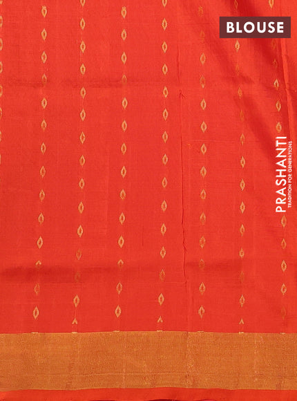 Pink & Orange Uppada Silk Saree - Buttas