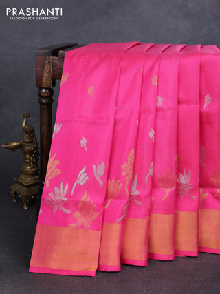 Pink Uppada Silk Saree - Buttas
