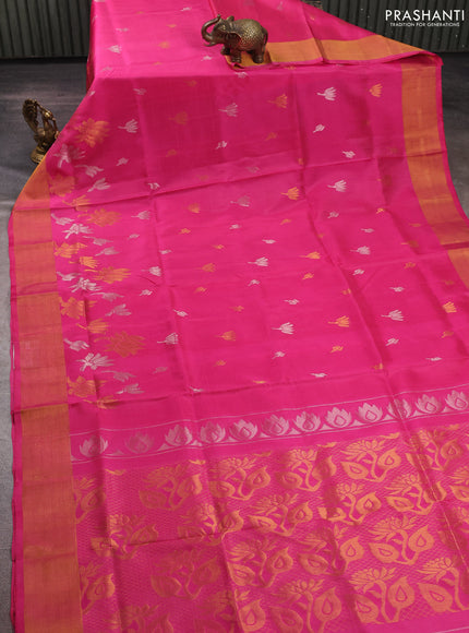 Pink Uppada Silk Saree - Buttas