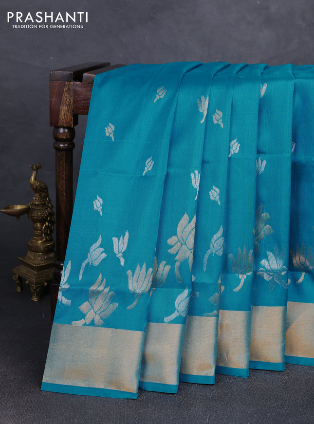 CS Blue Uppada Silk Saree - Buttas