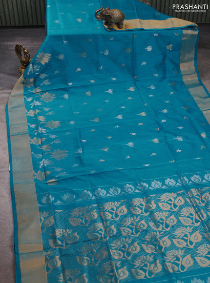 CS Blue Uppada Silk Saree - Buttas