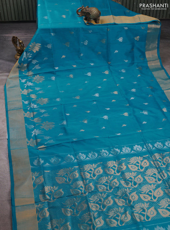 CS Blue Uppada Silk Saree - Buttas