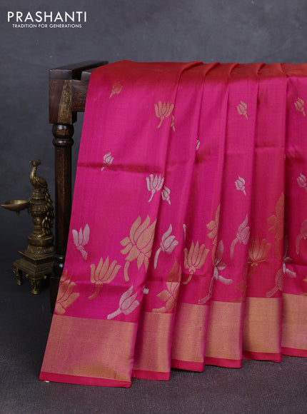 Pink Uppada Silk Saree - Buttas