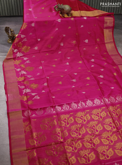 Pink Uppada Silk Saree - Buttas