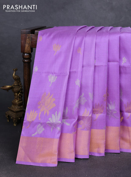 Lavender Uppada Silk Saree - Buttas