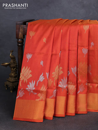 Rust Uppada Silk Saree - Buttas