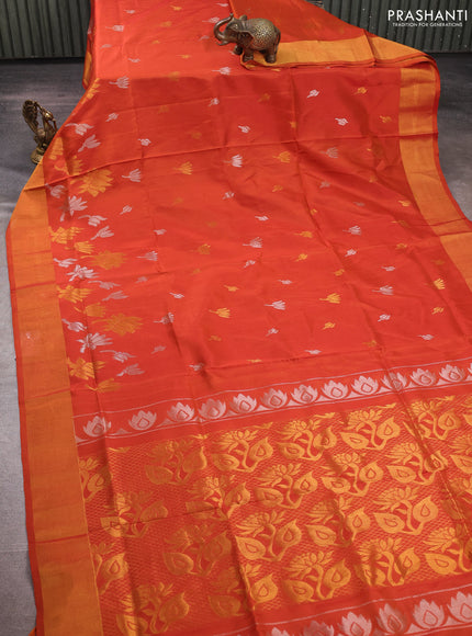 Rust Uppada Silk Saree - Buttas