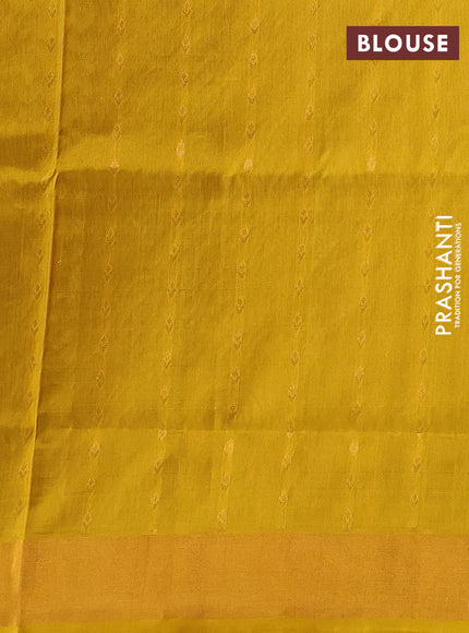 Purple & Mustard Green Uppada Silk Saree - Buttas