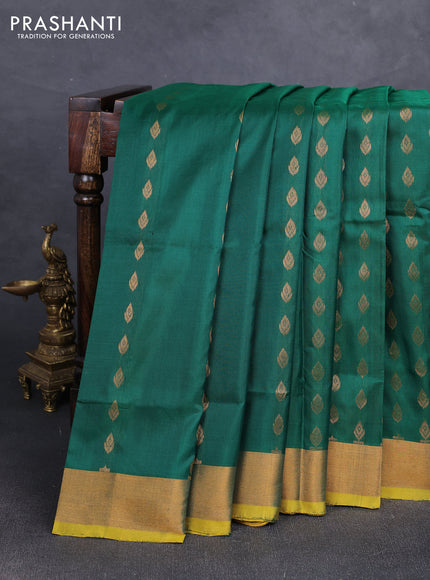 Green & Mustard Green Uppada Silk Saree - Buttas