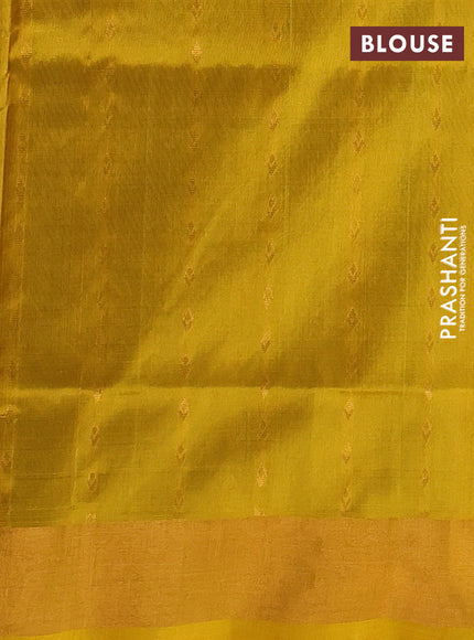 Green & Mustard Green Uppada Silk Saree - Buttas