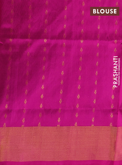 Blue & Pink Uppada Silk Saree - Buttas