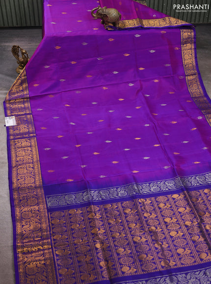 Purple & Violet Uppada Silk Saree - Buttas