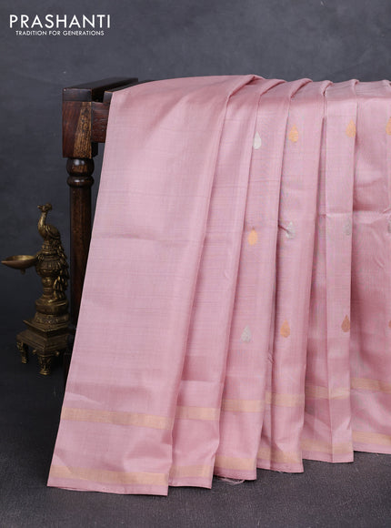 Peach  Uppada Silk Saree - Buttas