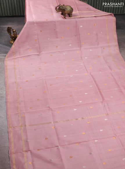 Peach  Uppada Silk Saree - Buttas