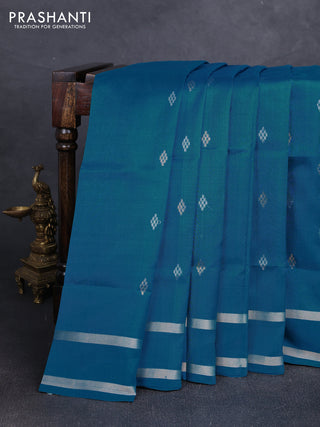 Teal Blue  Uppada Silk Saree - Buttas