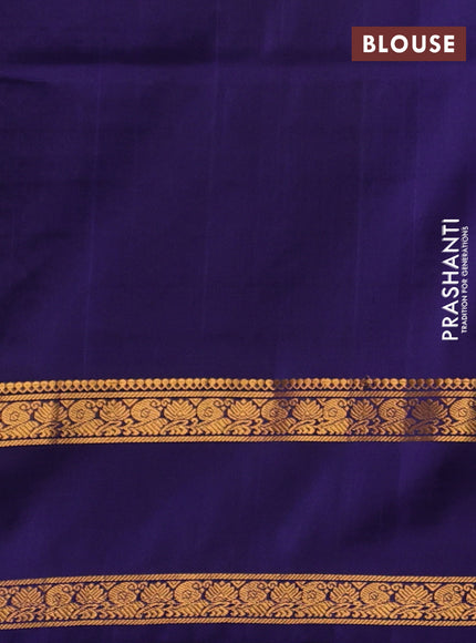 Violet & Navy Blue Uppada Silk Saree - Buttas
