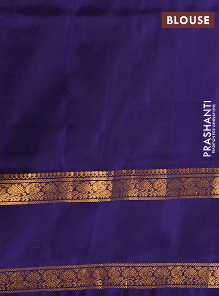 Wine & Navy Blue  Uppada Silk Saree - Buttas