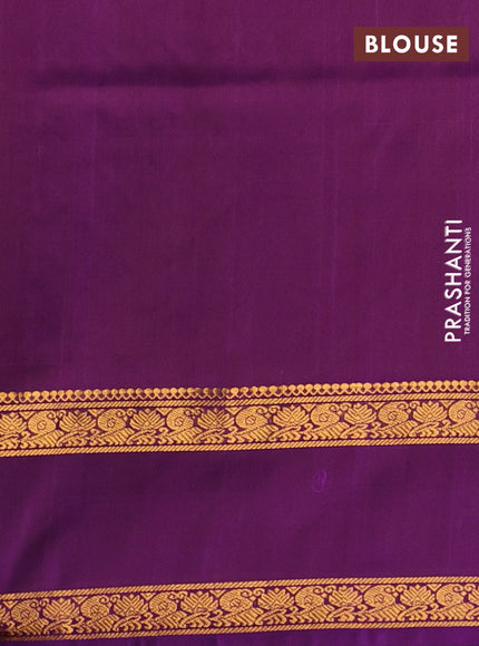 Mustard Green & Purple  Uppada Silk Saree - Buttas